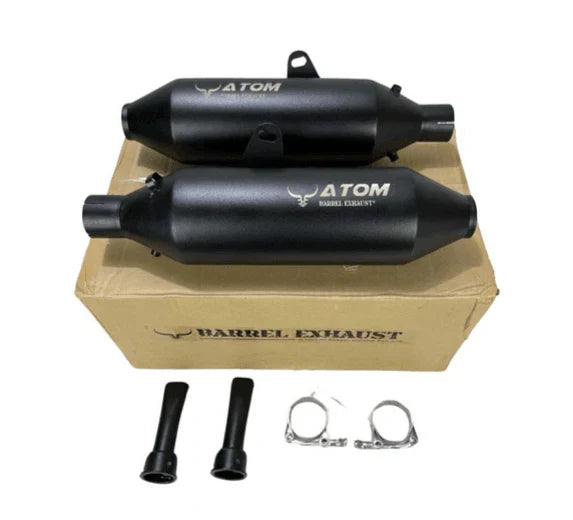 Barrel Atom Black Performance Exhaust for Royal Enfield Interceptor 650 / Continental GT 650 | Free Flow Exhaust - View 3