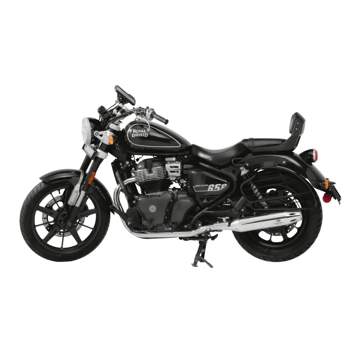Red Rooster Astral Pro Exhaust for Royal Enfield Super Meteor 650 – Performance Slip-On (Polish / Black) - View 6