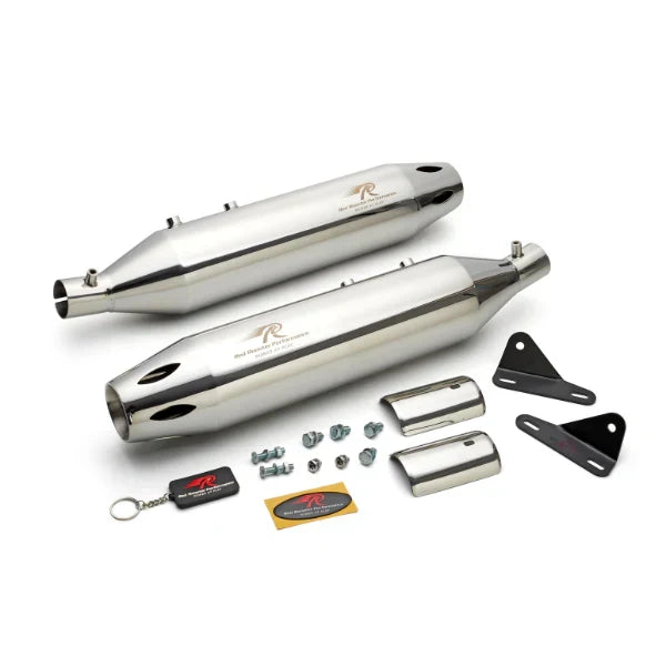 Red Rooster Astral Pro Exhaust for Royal Enfield Super Meteor 650 – Performance Slip-On (Polish / Black)