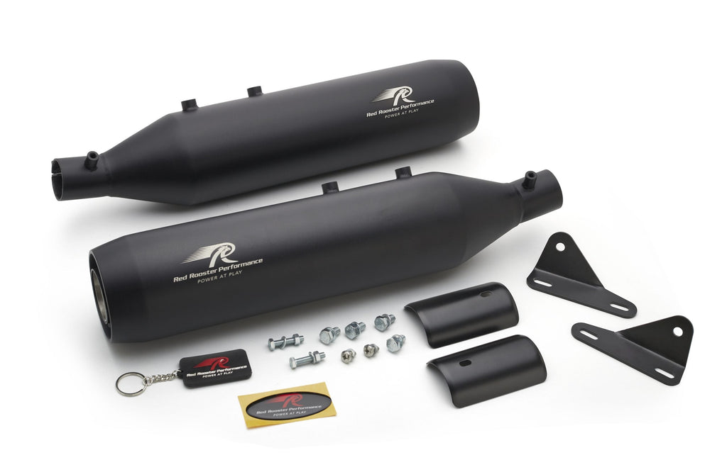 Red Rooster Astral Black Matte Exhaust for Royal Enfield Super Meteor 650 - View 3