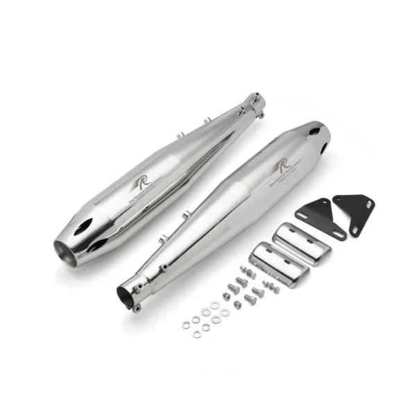 Red Rooster Performance Atlas Pro Exhaust for Royal Enfield Classic 650 – Performance Slip-On (Polish / Matte / Black)