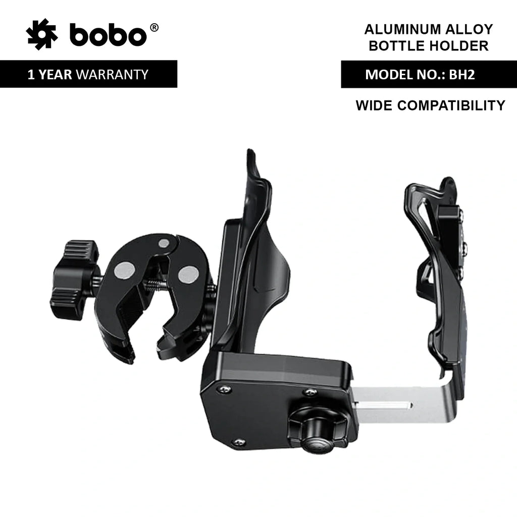 BOBO BH2 Universal Motorcycle Bottle Holder, Black - View 2