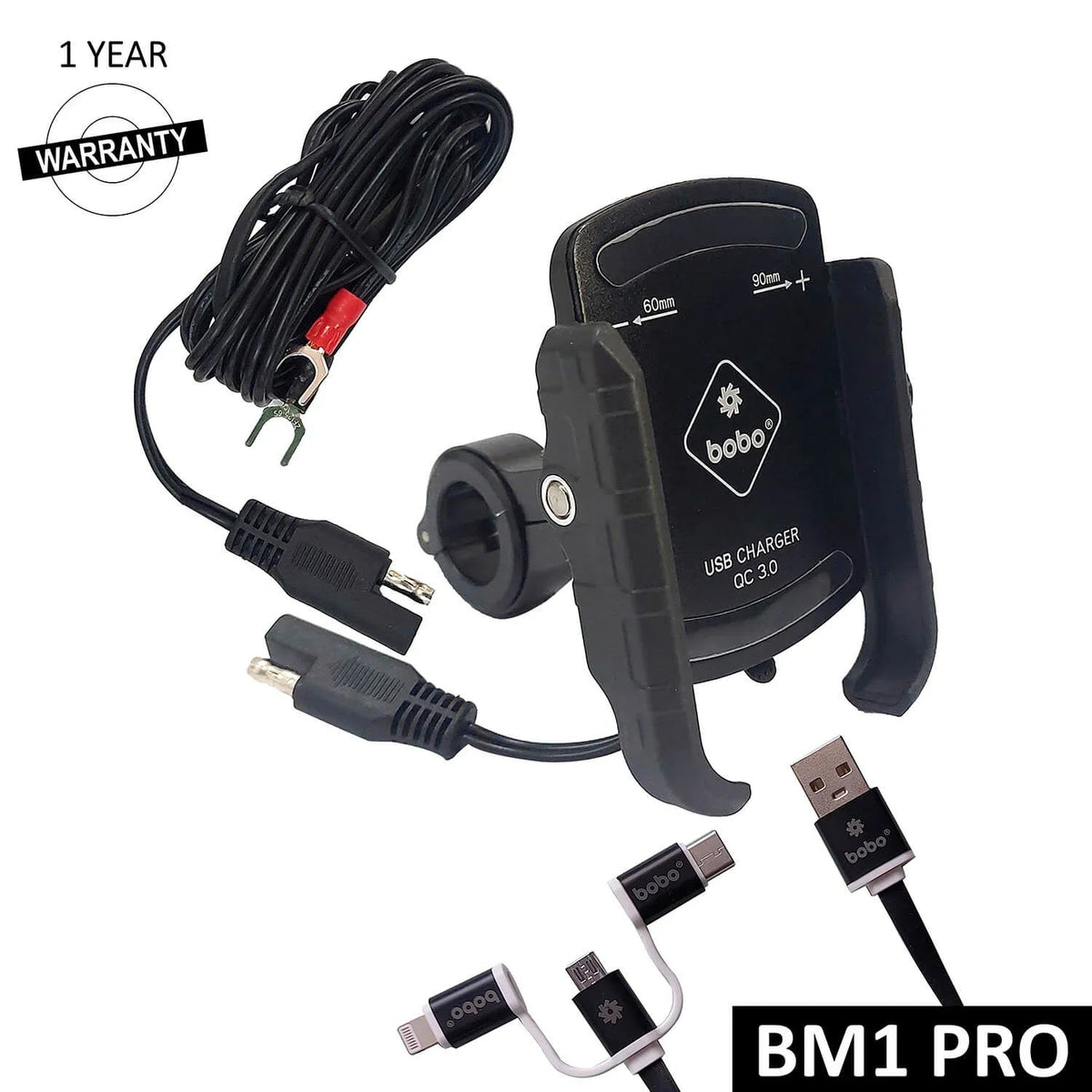 BOBO BM1 PRO Bike Phone Holder with USB 3.0 Charger & SAE Connector