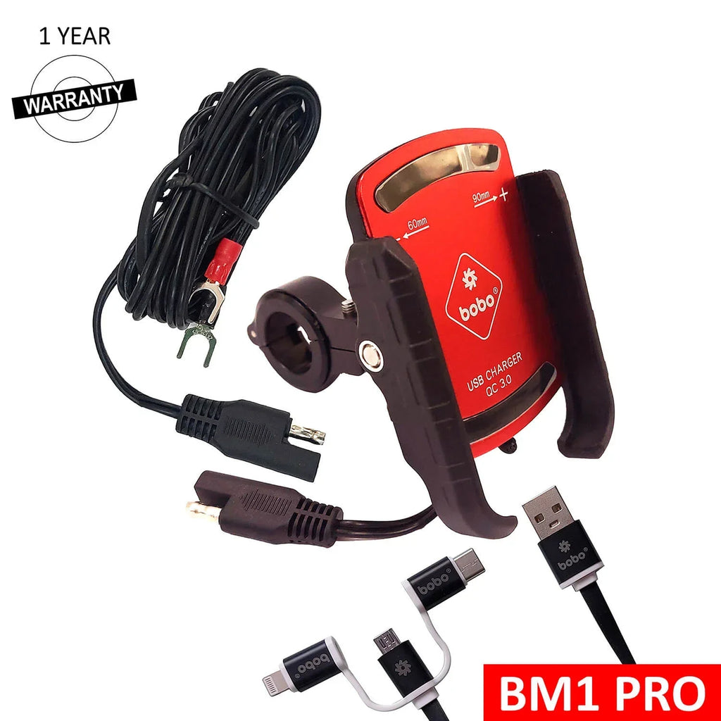 BOBO BM1 PRO Bike Phone Holder with USB 3.0 Charger & SAE Connector - View 4