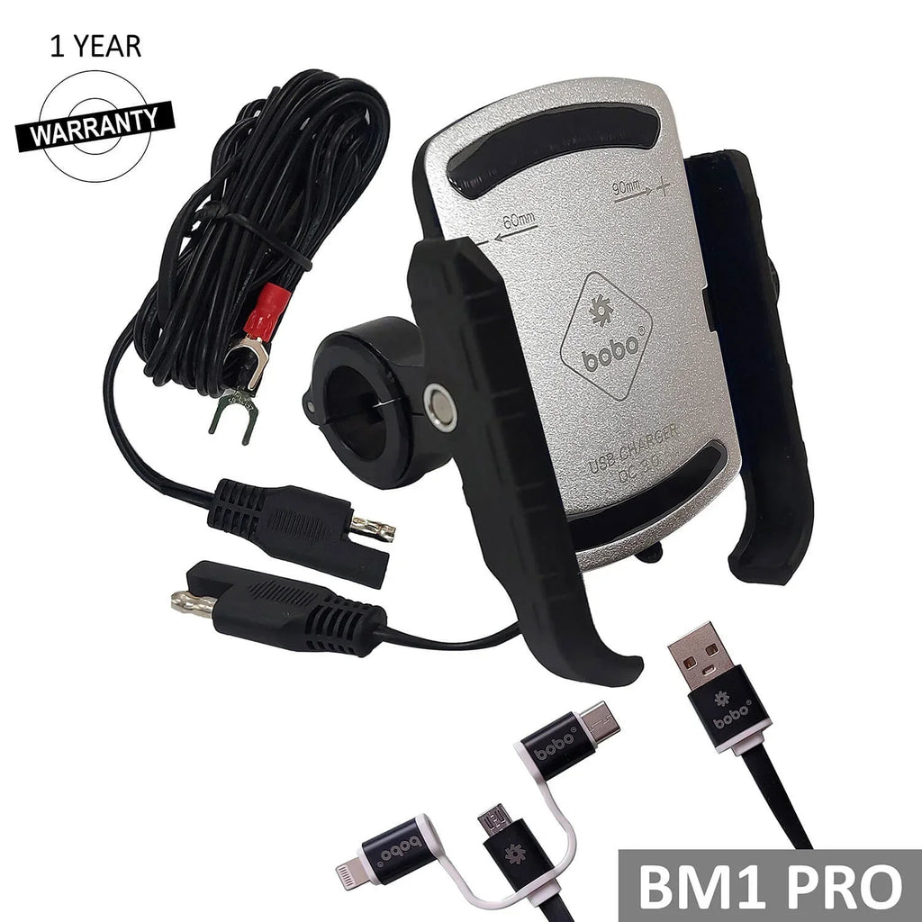 BOBO BM1 PRO Bike Phone Holder with USB 3.0 Charger & SAE Connector - View 3
