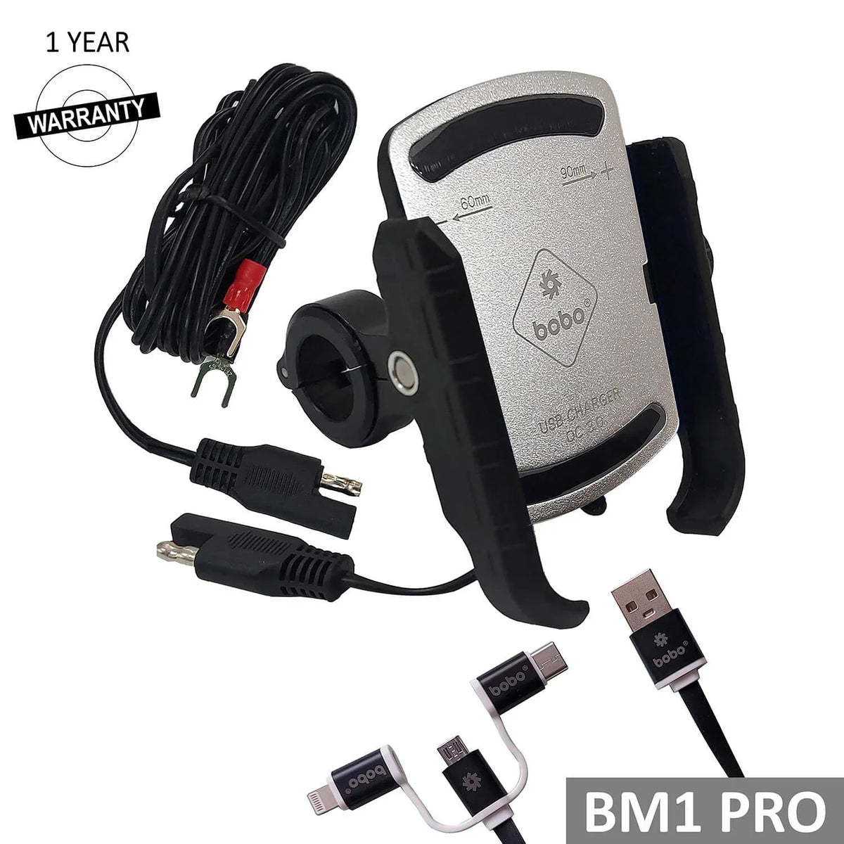 BOBO BM1 PRO Bike Phone Holder with USB 3.0 Charger & SAE Connector - View 3
