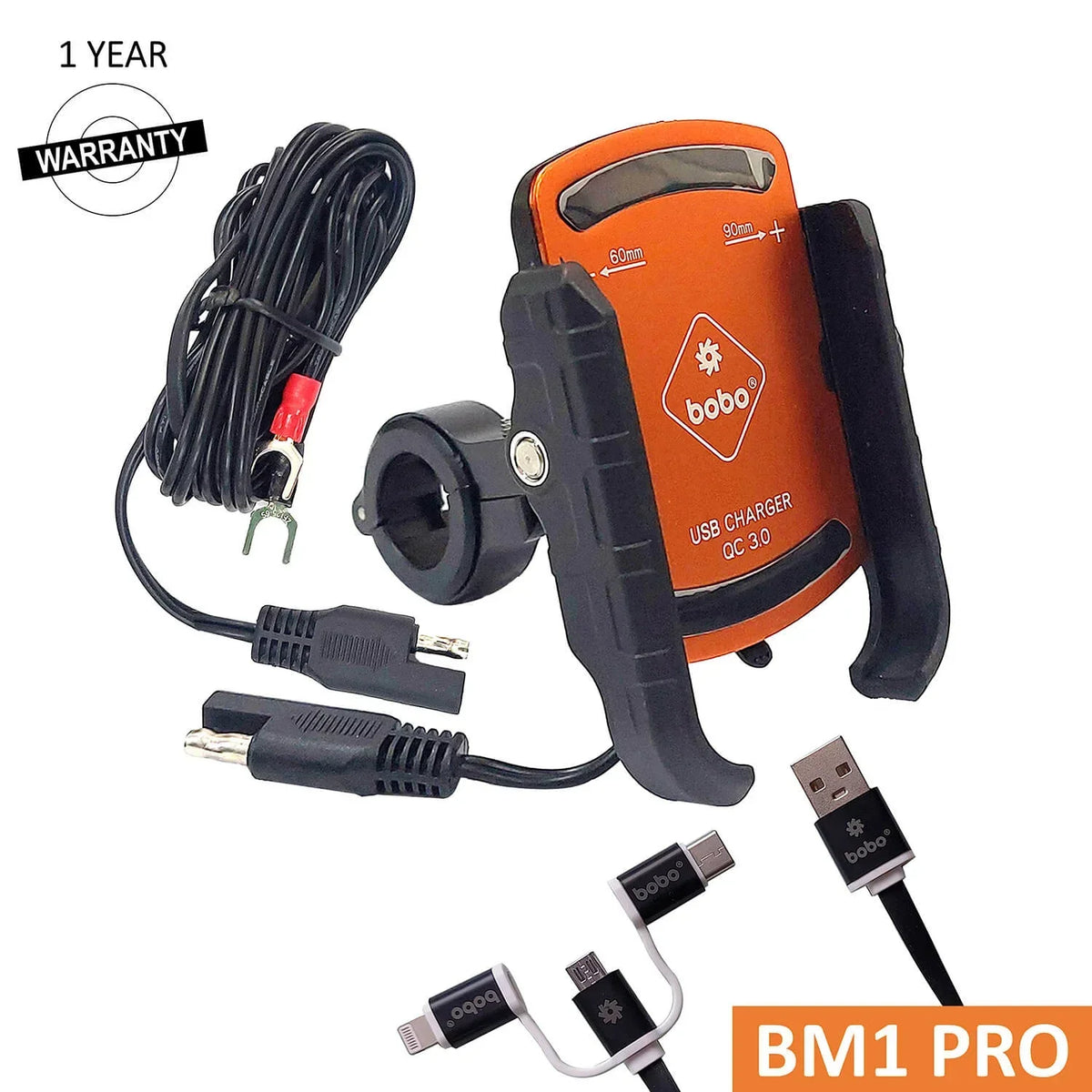 BOBO BM1 PRO Bike Phone Holder with USB 3.0 Charger & SAE Connector - View 6