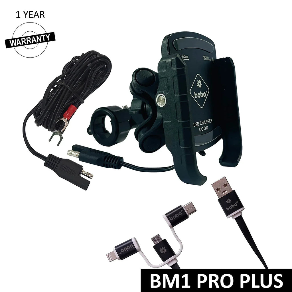 BOBO BM1 PRO PLUS Bike Phone Holder with Vibration Damper & USB 3.0 Charger
