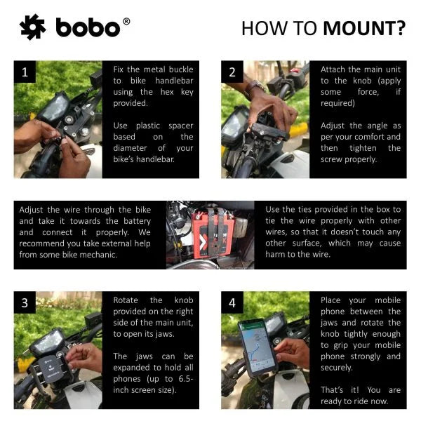 BOBO BM1 Bike Phone Mount with USB 3.0 Fast charger - View 8