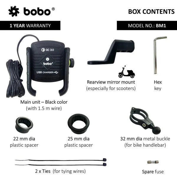 BOBO BM1 Bike Phone Mount with USB 3.0 Fast charger - View 10