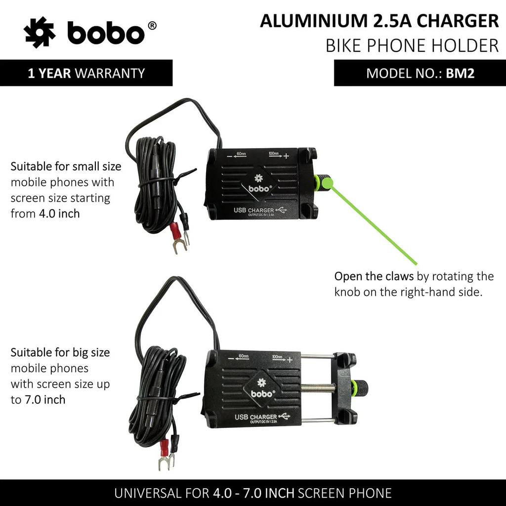 BOBO BM2 Aluminium Bike Phone Holder with 2.5A USB charger - View 8
