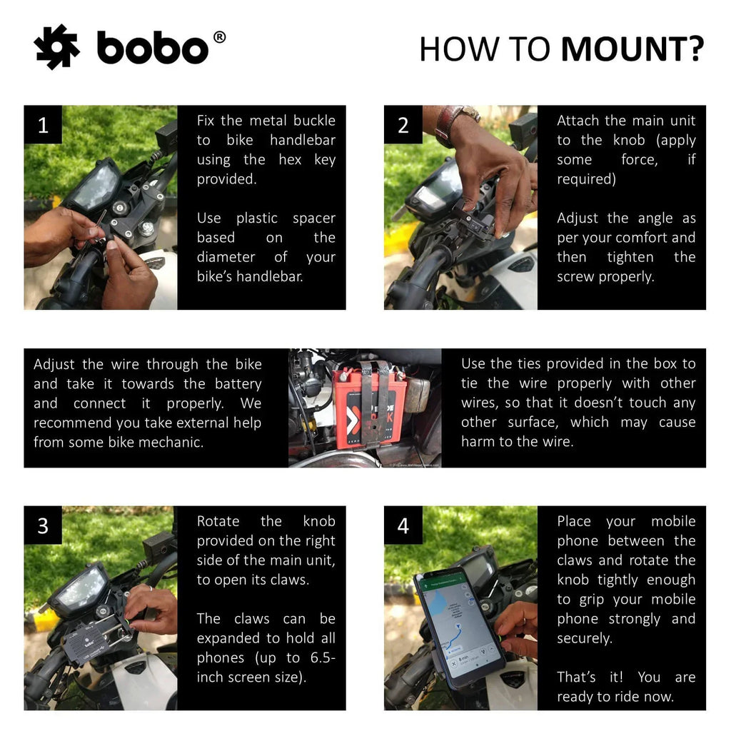 BOBO BM2 Aluminium Bike Phone Holder with 2.5A USB charger - View 6
