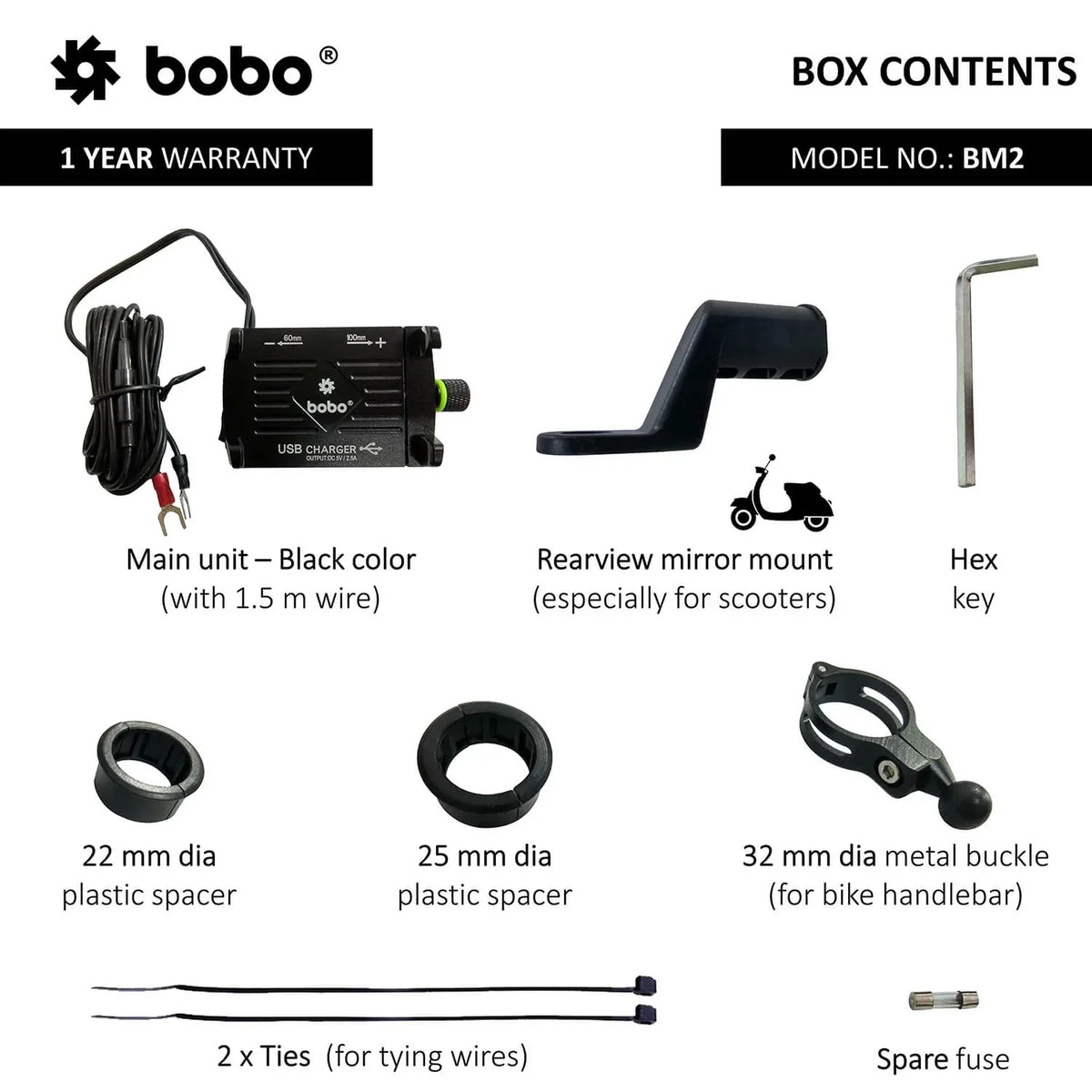 BOBO BM2 Aluminium Bike Phone Holder with 2.5A USB charger - View 5