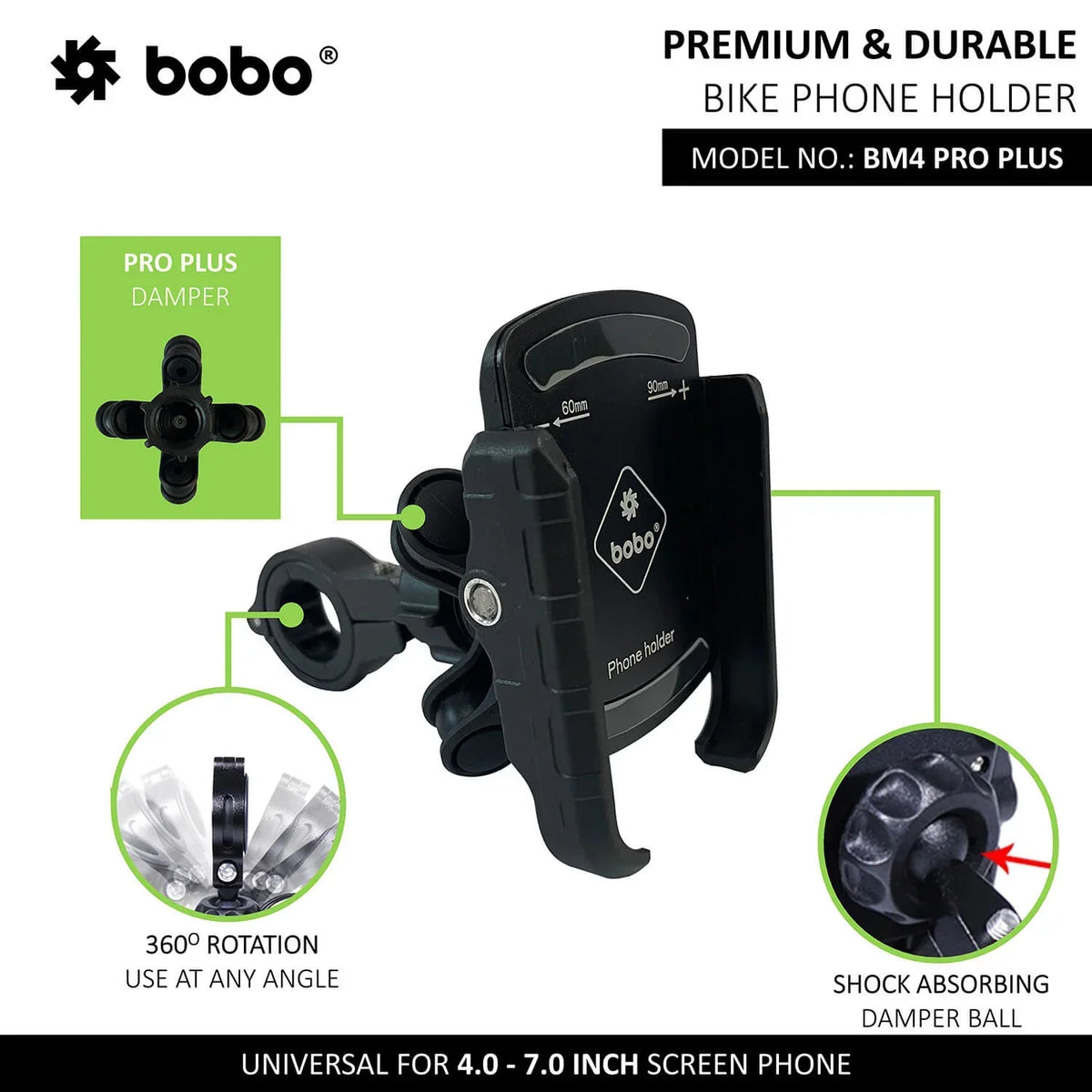 BOBO BM4 PRO PLUS Bike Phone Holder with PRO PLUS Vibration Damper - View 2