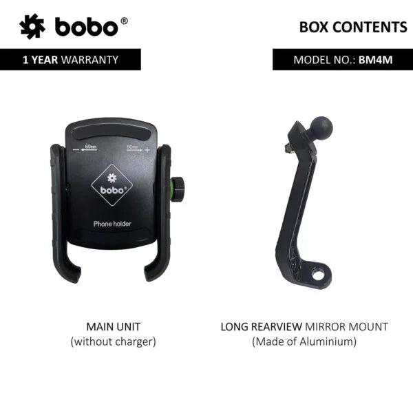 BOBO BM4M Bike Phone Holder Long Rear view Mirror Mount - View 4