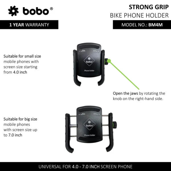 BOBO BM4M Bike Phone Holder Long Rear view Mirror Mount - View 3