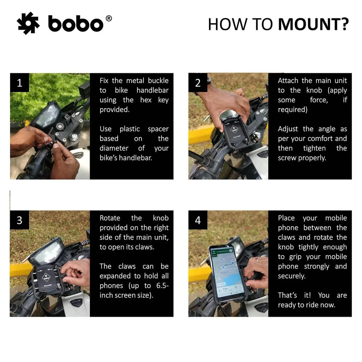 BOBO BM4 Bike / Cycle Phone Holder Motorcycle Mobile Mount - View 8