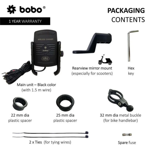 BOBO BM6 Bike Phone Holder with Fast 15W Wireless Charger - View 9