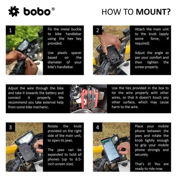 BOBO BM6 Bike Phone Holder with Fast 15W Wireless Charger - View 7