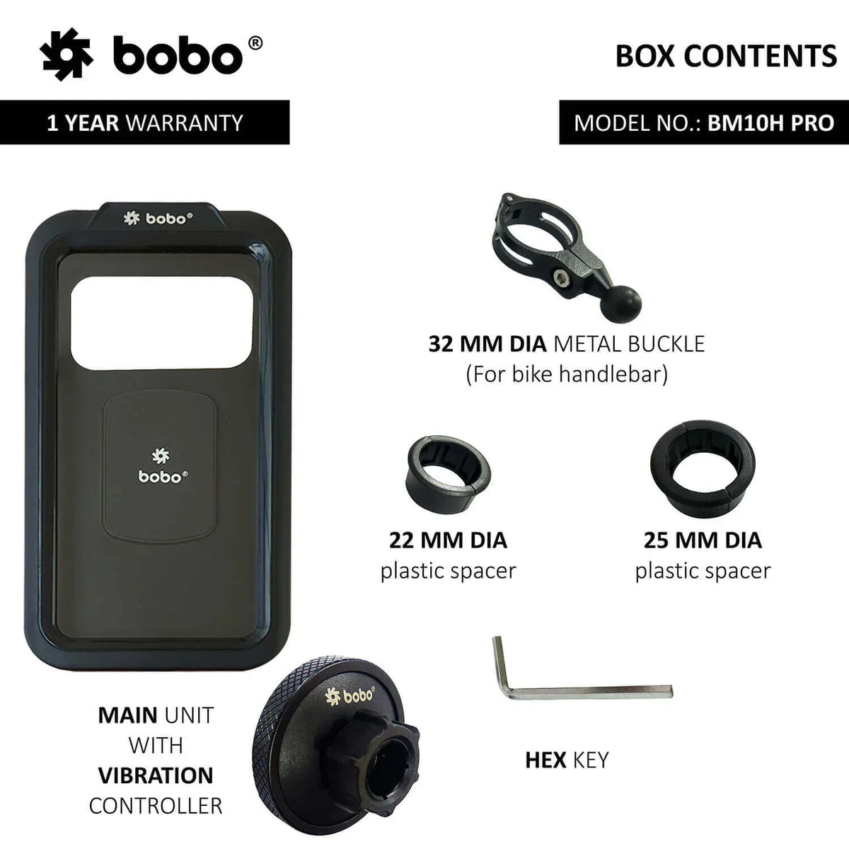 BOBO BM10H PRO Fully Waterproof Bike Phone Holder with Vibration Controller - View 2