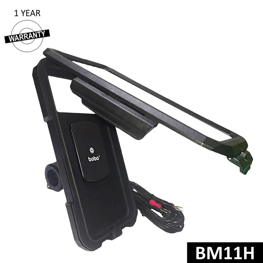 BOBO BM11H/M Fully Waterproof Bike Phone Holder with Fast 15W Wireless & USB-C Charger