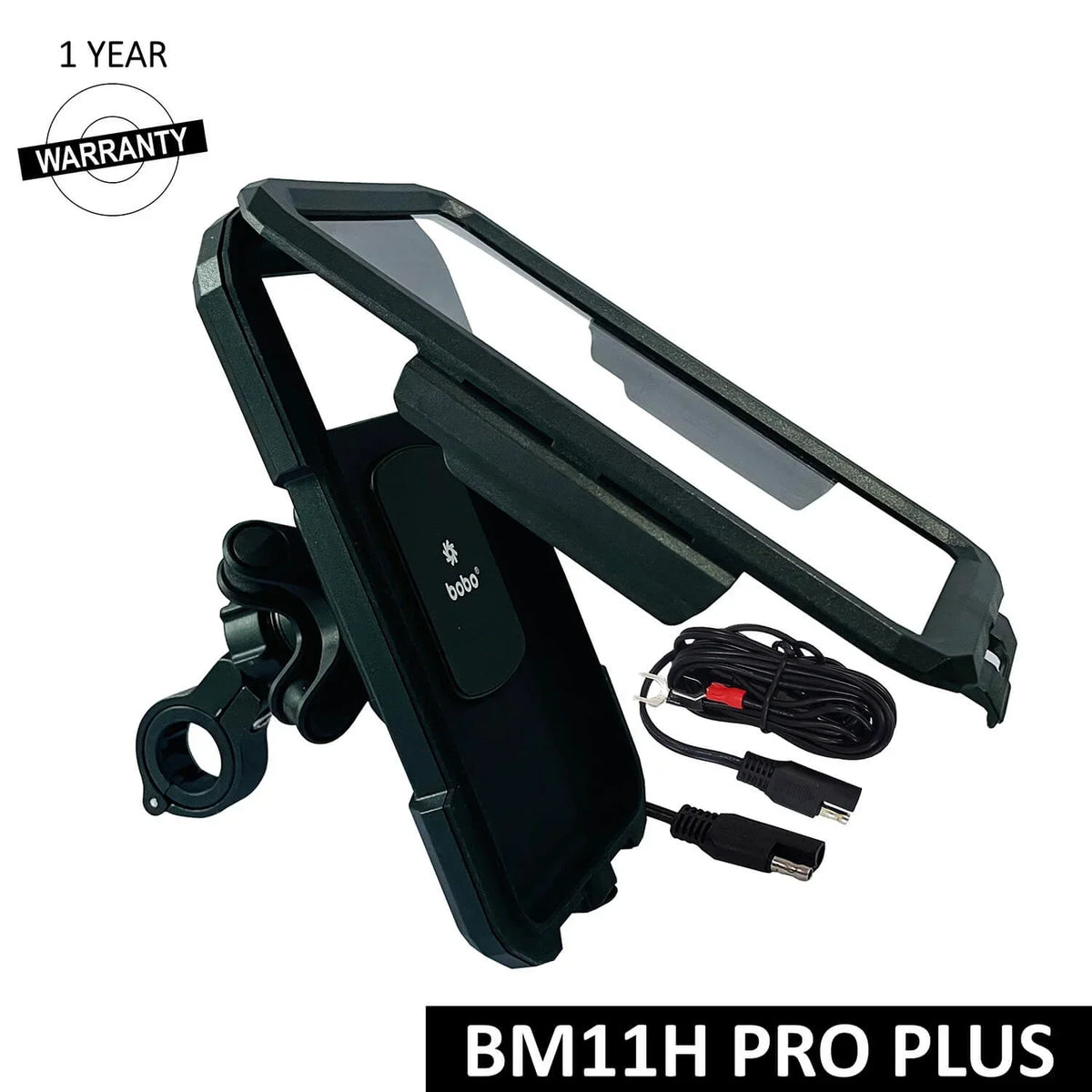 BOBO BM11H/M PRO PLUS Fully Waterproof Bike Phone Holder with PRO PLUS Vibration Damper with Fast 15W Wireless & USB-C