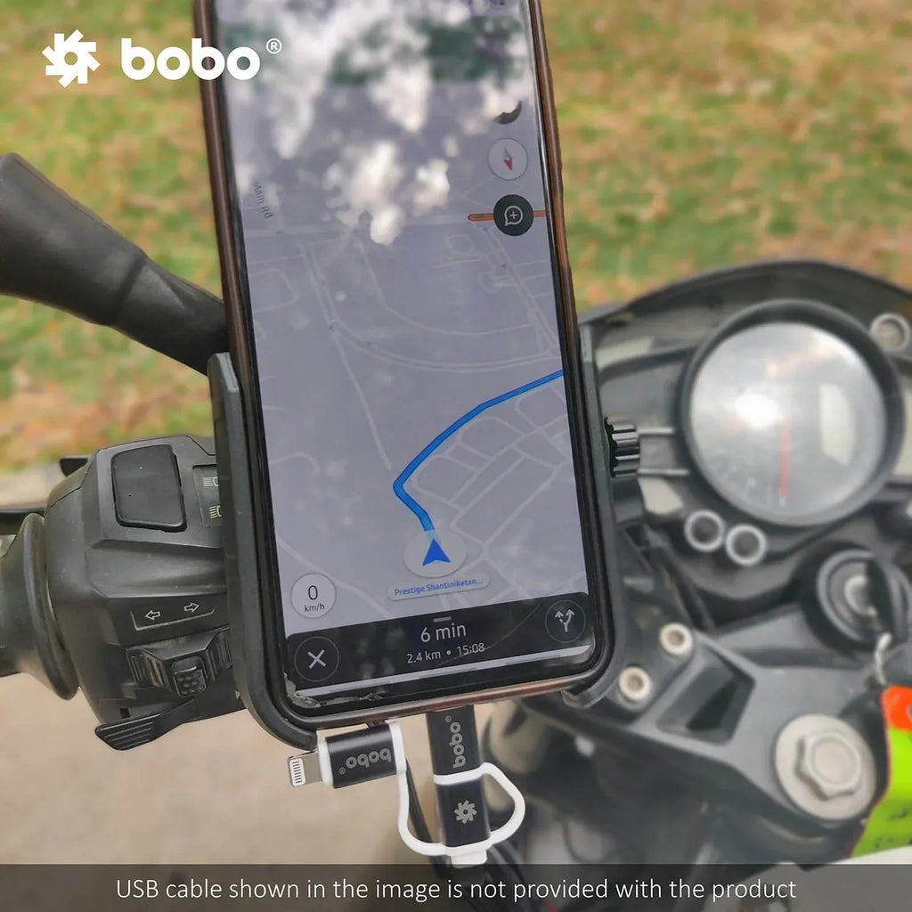 BOBO BM12 Bike Phone Holder with Fast 15W Wireless & USB-C Charger - View 5