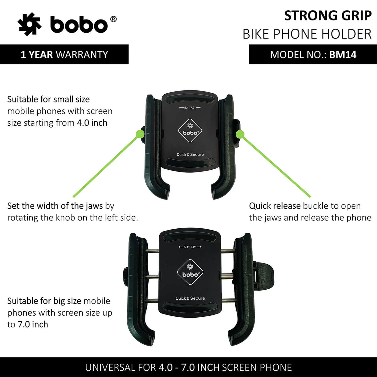 BOBO BM14 Bike Phone Holder with Quick Release - View 7