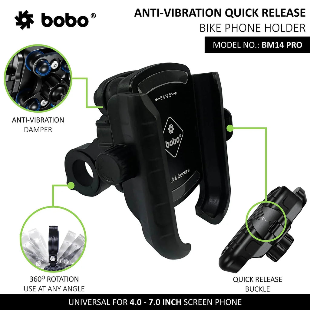 BOBO BM14 PRO X Anti-Vibration Bike Phone Holder with Quick Release - View 2