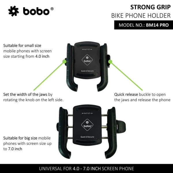 BOBO BM14 PRO X Anti-Vibration Bike Phone Holder with Quick Release - View 3