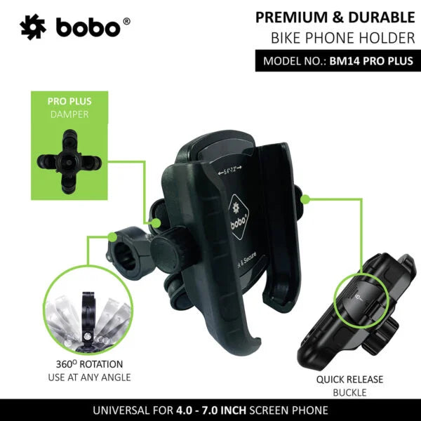 BOBO BM14 PRO PLUS Anti-Vibration Bike Phone Holder with Quick Release - View 2