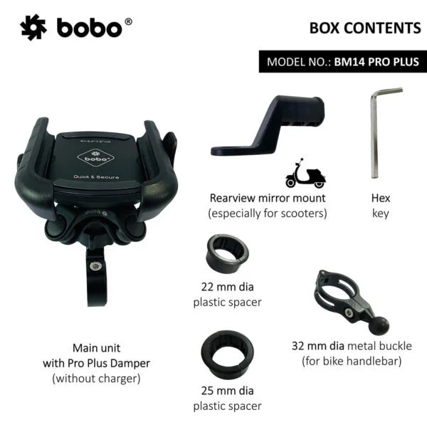 BOBO BM14 PRO PLUS Anti-Vibration Bike Phone Holder with Quick Release - View 5