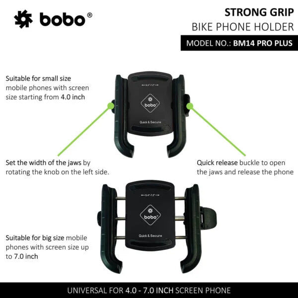 BOBO BM14 PRO PLUS Anti-Vibration Bike Phone Holder with Quick Release - View 3