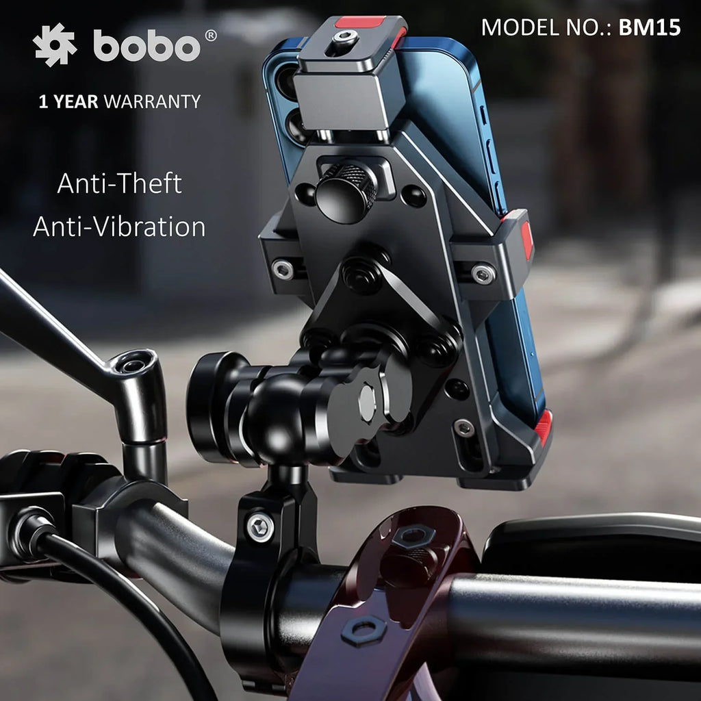 BOBO BM15 Anti-Vibration Metallic Heavy Duty Bike Phone Holder - View 3