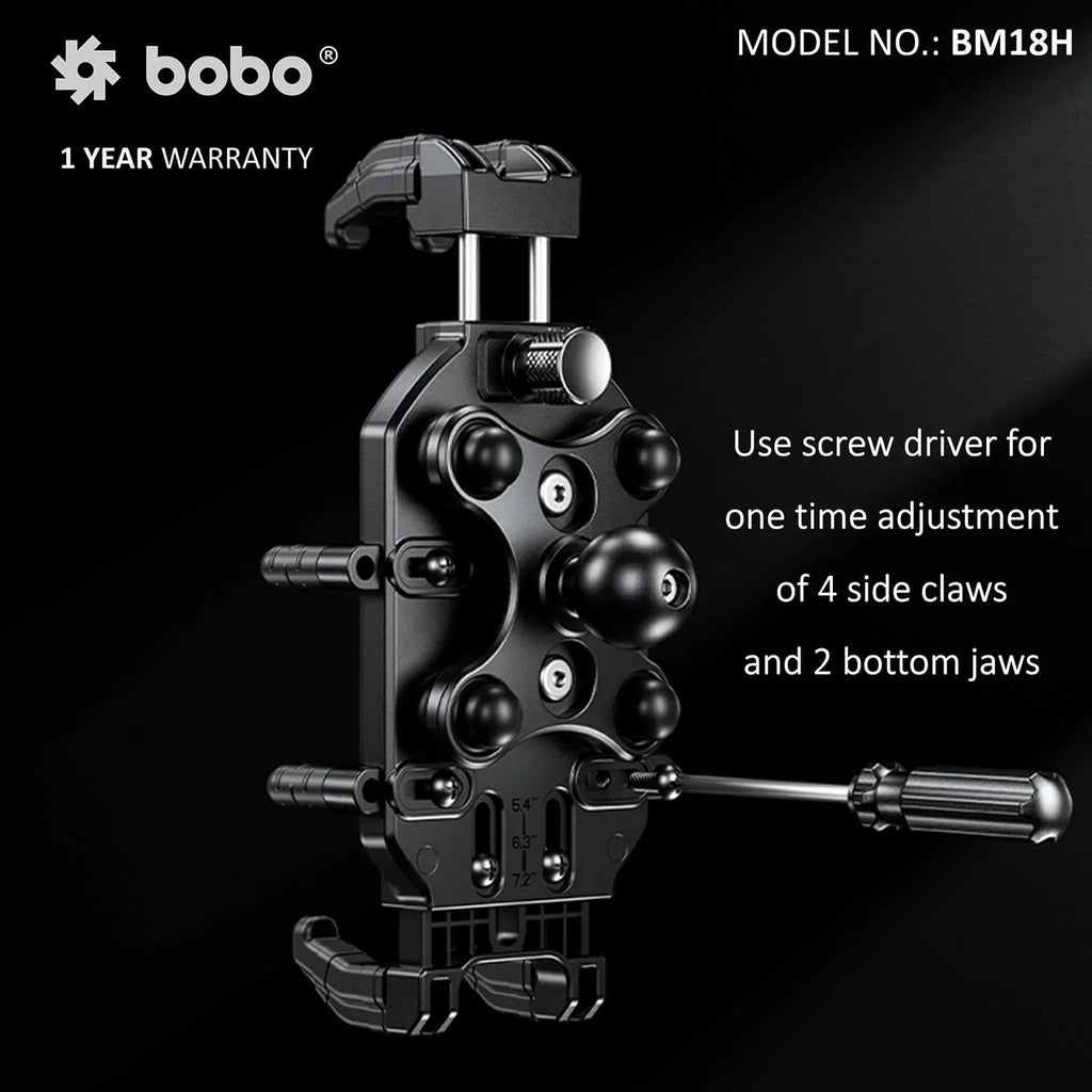 BOBO BM18H/M PRO Anti-Vibration Phone Mount with 15W Wireless Charger & USB-C Charging - View 5