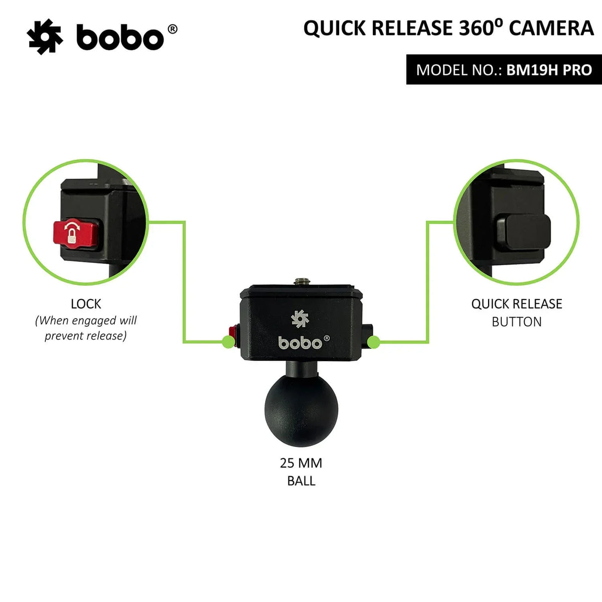 BOBO BM19H PRO – 360 Degree Bike Camera Mount - View 3