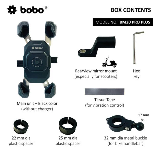 BOBO BM20 PRO PLUS 4-Corner Grip Bike Phone Holder with PRO PLUS Vibration Damper - View 4