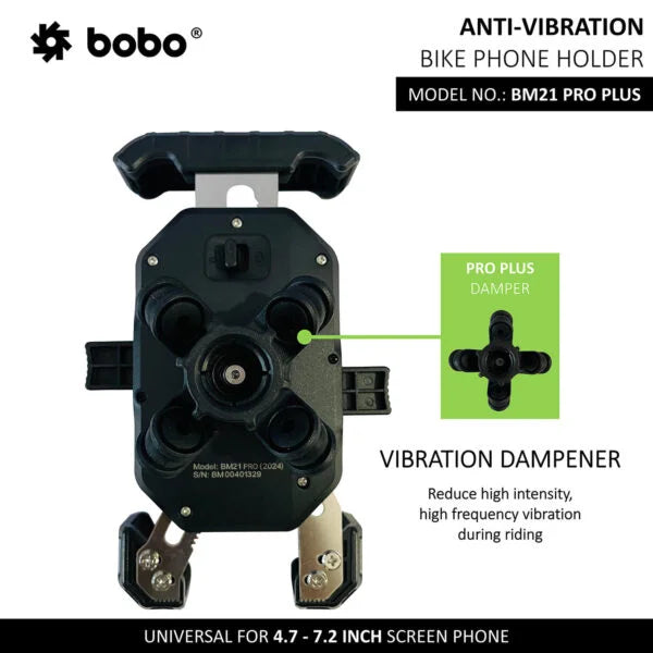 BOBO BM21 PRO PLUS Top & Bottom Grip Bike Phone Holder with PRO PLUS vibration damper - View 3
