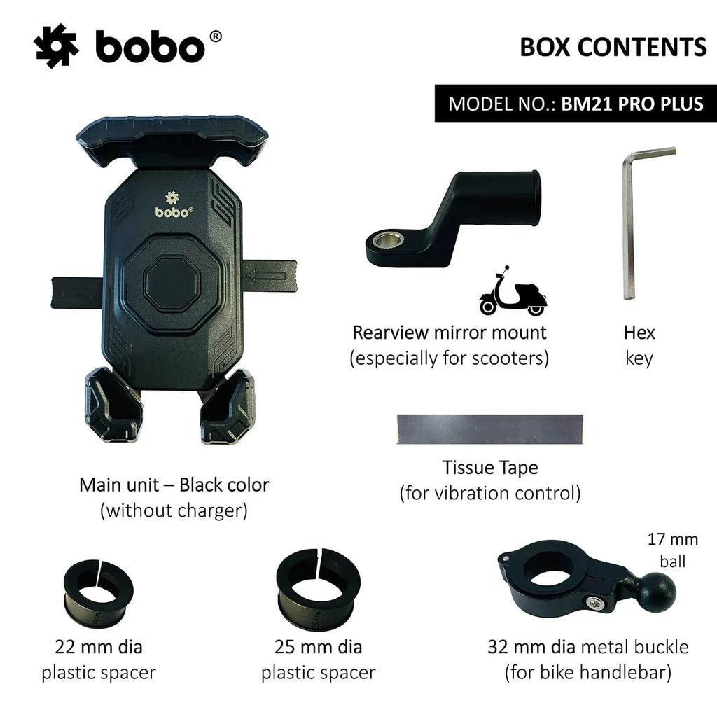 BOBO BM21 PRO PLUS Top & Bottom Grip Bike Phone Holder with PRO PLUS vibration damper - View 4