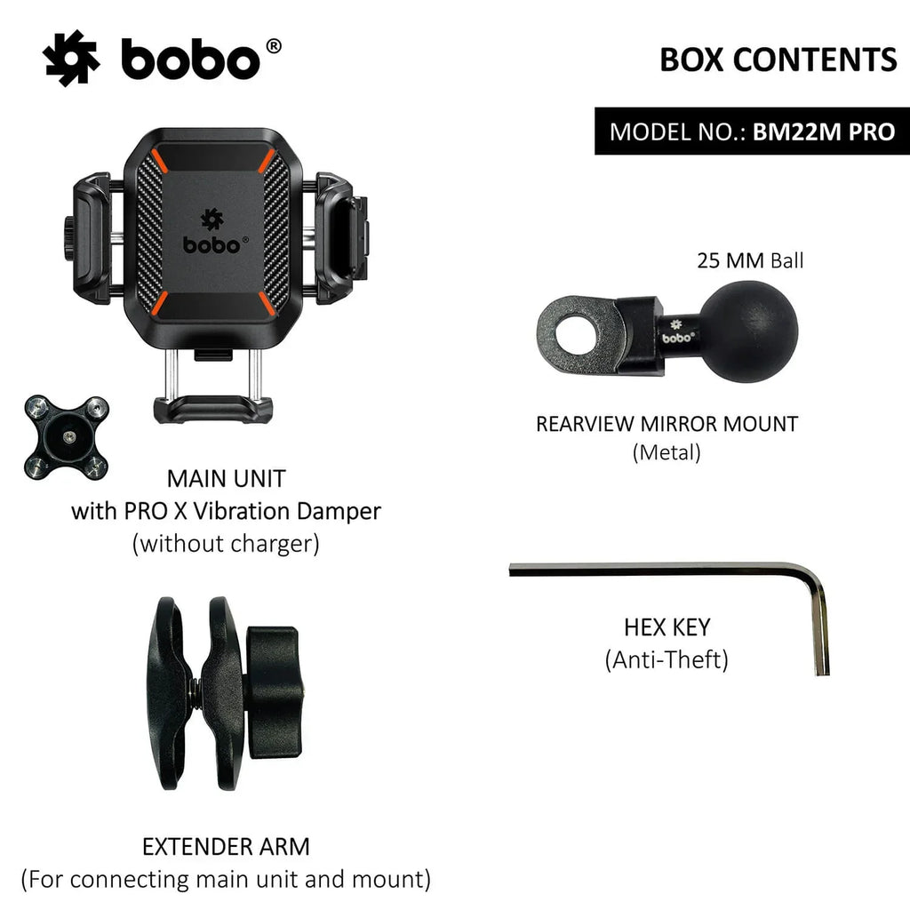 BOBO BM22H/M PRO Anti-Theft Bike Phone Holder with Anti-Vibration and Quick Release - View 6