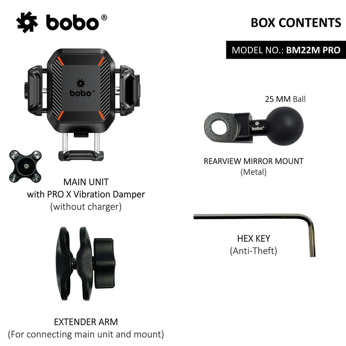 BOBO BM22H/M PRO Anti-Theft Bike Phone Holder with Anti-Vibration and Quick Release - View 6