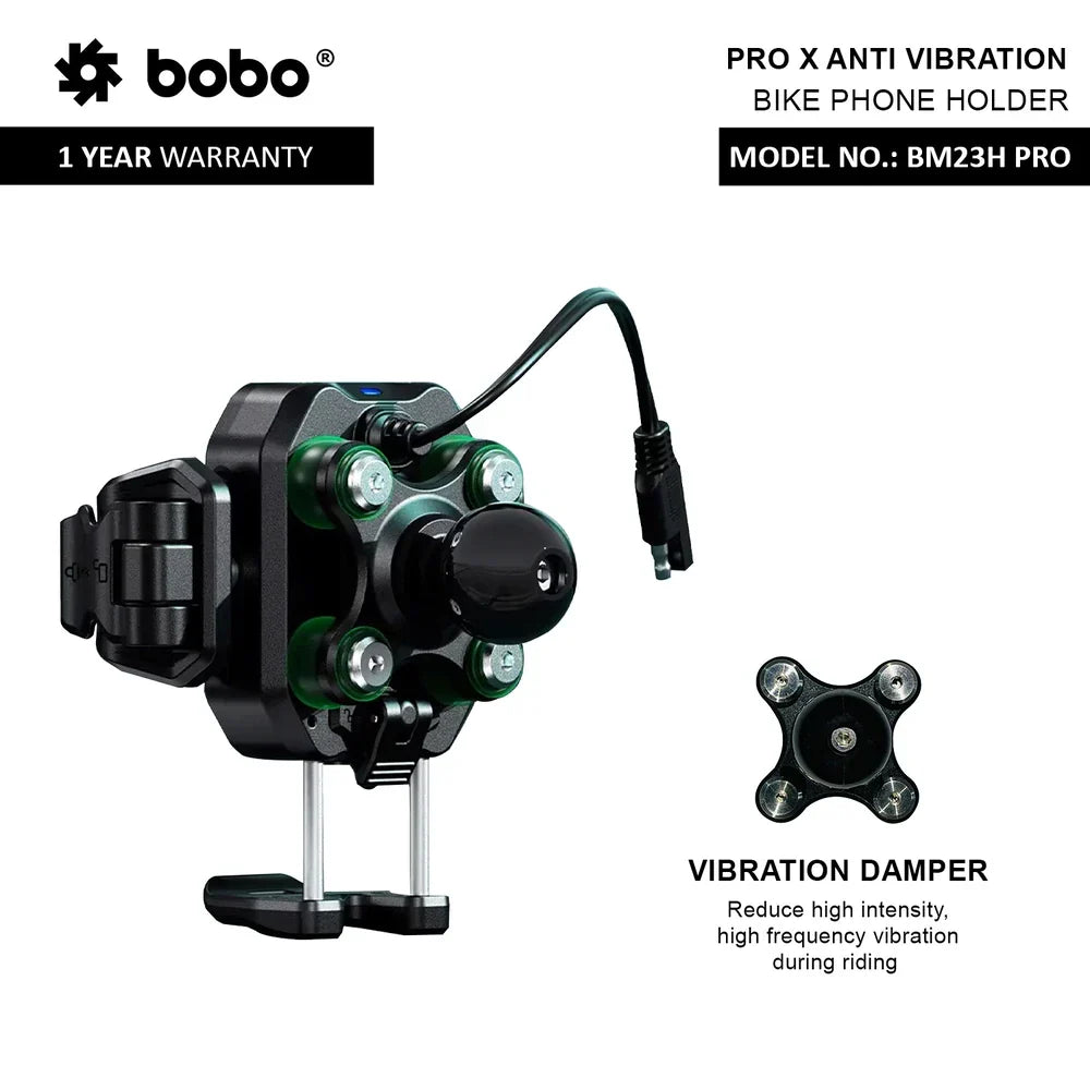 BOBO BM23H/M PRO Bike Phone Holder with Wireless & 36W USB-C Charging and Anti Vibration - View 3