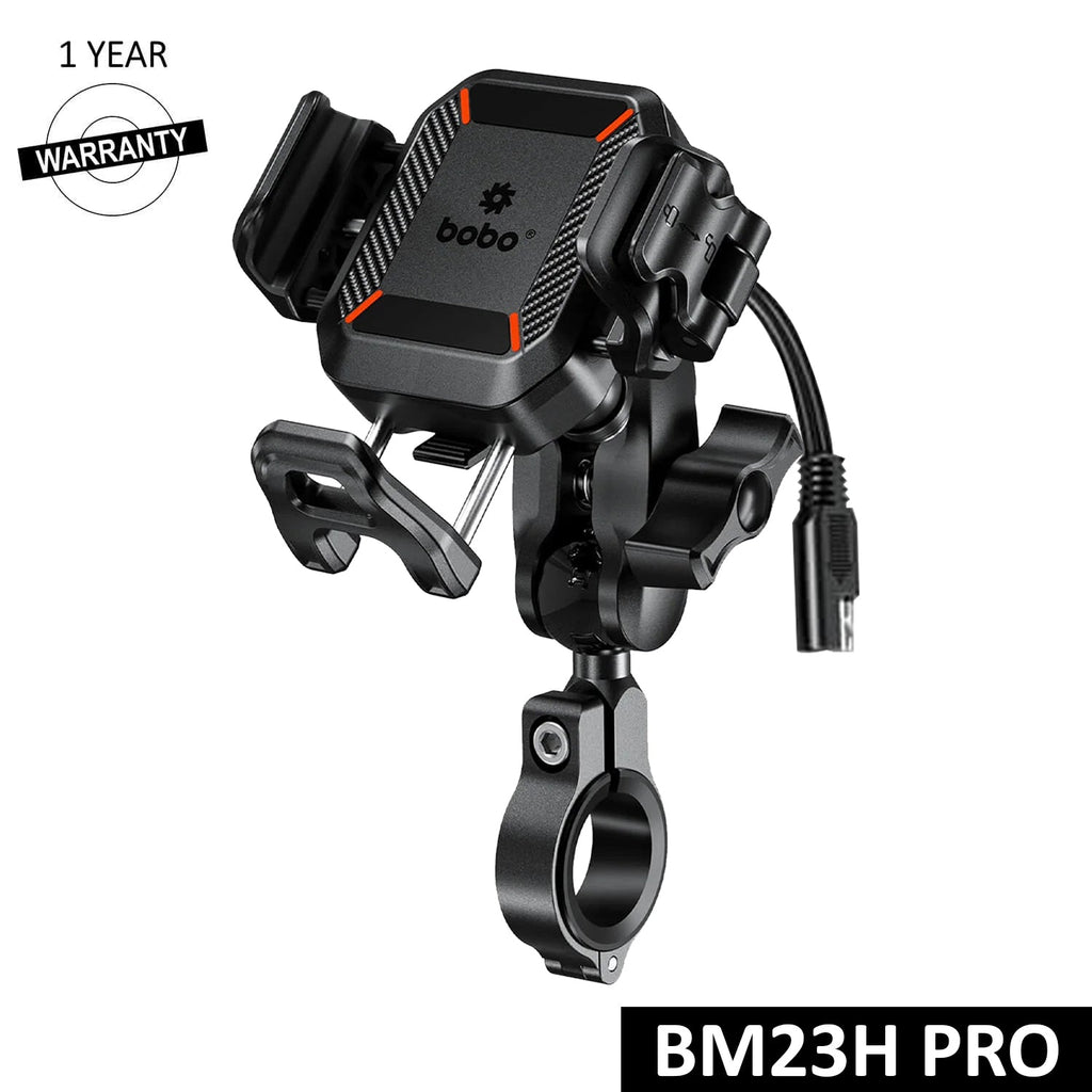 BOBO BM23H/M PRO Bike Phone Holder with Wireless & 36W USB-C Charging and Anti Vibration