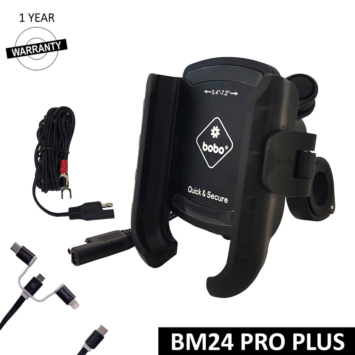 BOBO BM24 PRO PLUS Quick Release Bike Phone Holder with 36W USB-C Charger