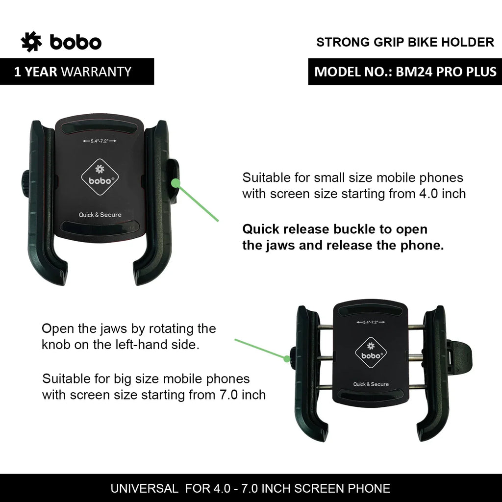 BOBO BM24 PRO PLUS Quick Release Bike Phone Holder with 36W USB-C Charger - View 4