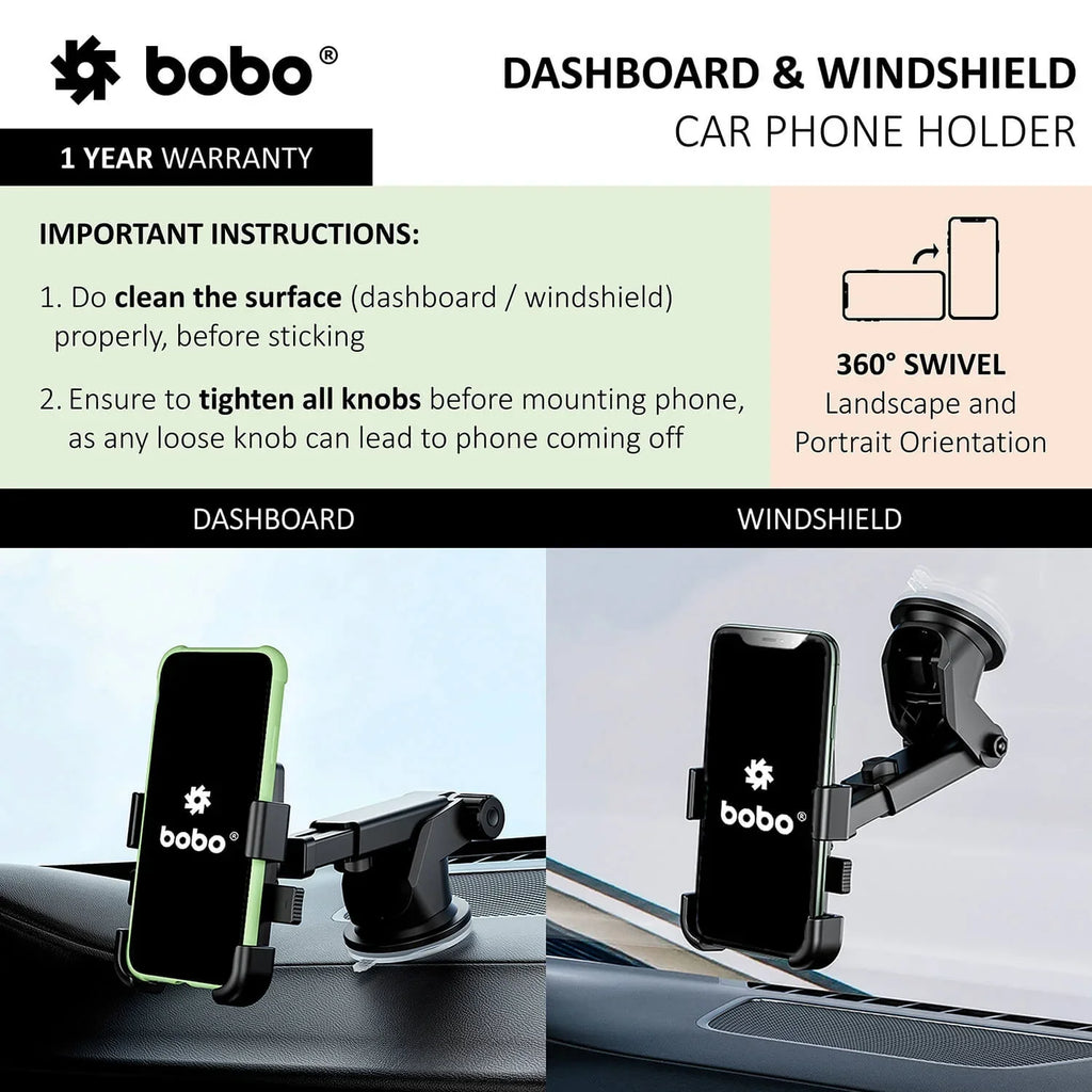 BOBO Universal Windshield & Dashboard Phone Holder - View 4