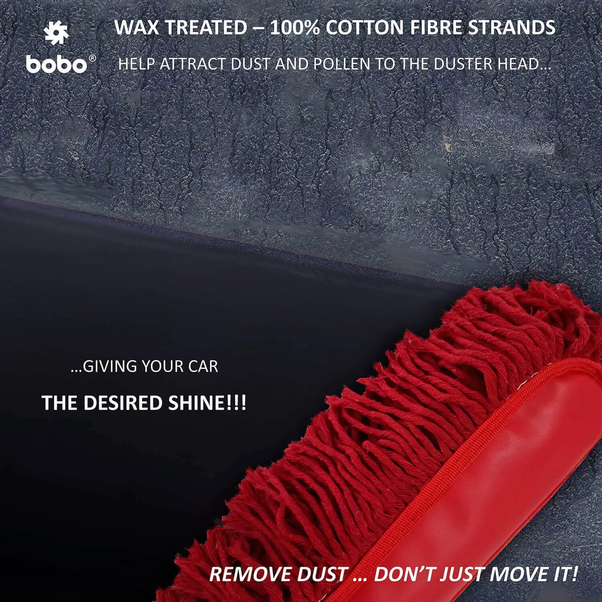 BOBO Car Duster – Premium Wax Treated Strands With Durable Solid Wood Handle – Includes Storage Cover - View 5