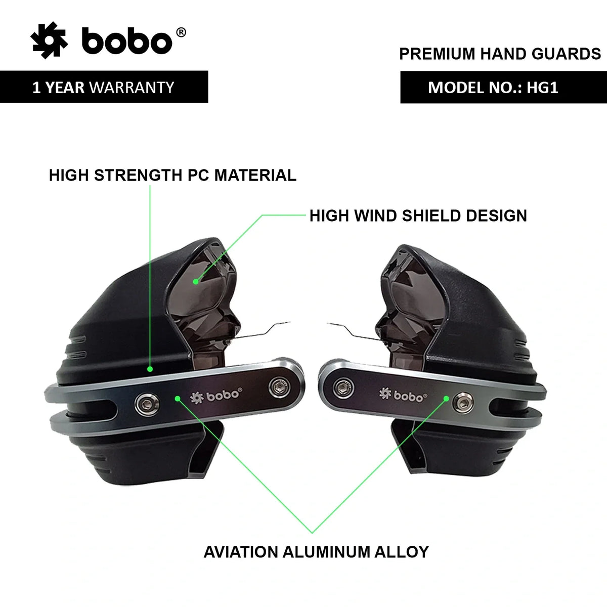BOBO HG1 Universal Bike Motorcycle Hand Guard, Wind Deflector - View 2