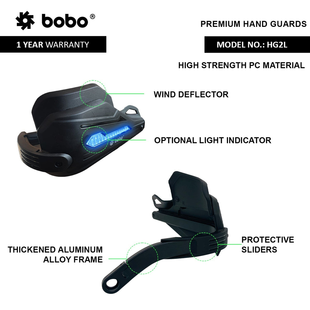 BOBO HG2 Hand Guards with Wind Deflector - View 4