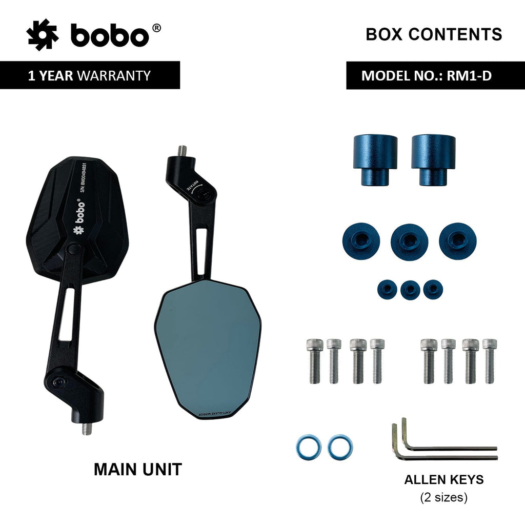 BOBO RM1-D Anti-Glare, Anti-Fog Rearview Bike Mirror - View 4